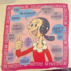 Moschino multicolour silk scarf.